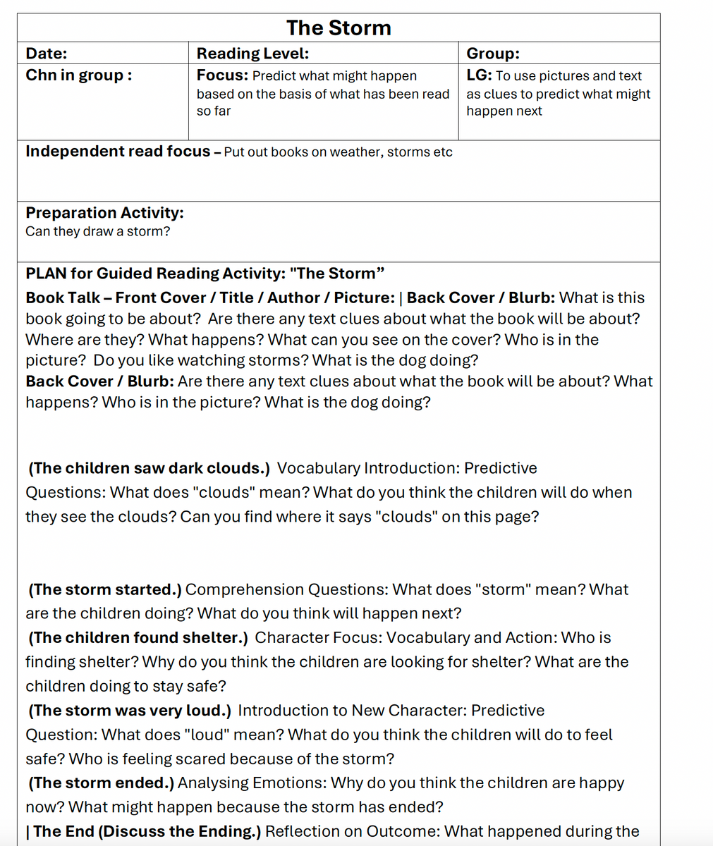Guided Reading Pack: Storm (Blue) – Mr Early Years