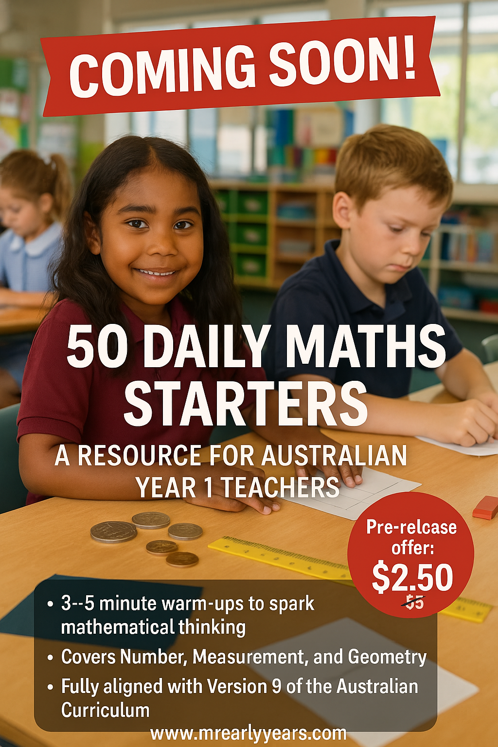 Coming Soon — 50 Daily Maths Starters (Australian Year 1)
