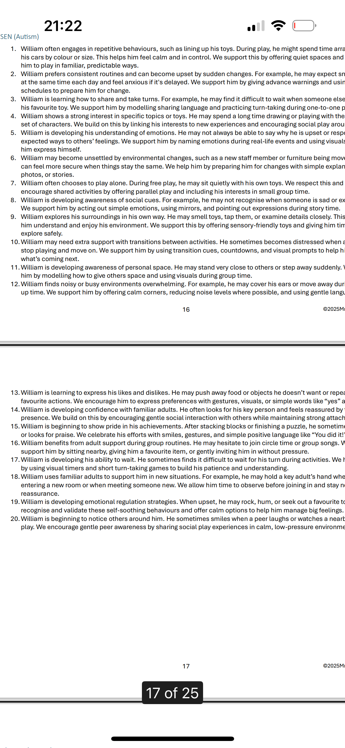 2-Year Progress Check 2025:  Differentiated Statements