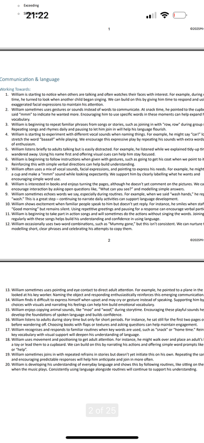 2-Year Progress Check 2025:  Differentiated Statements