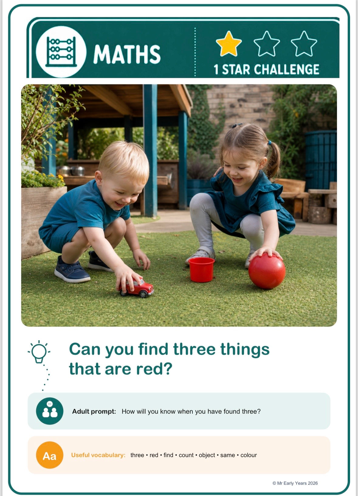 Nursery Continuous Provision Challenge Cards