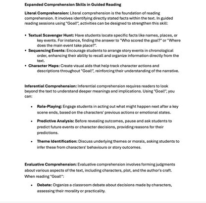 Guided reading 'Goal!' (Pink)