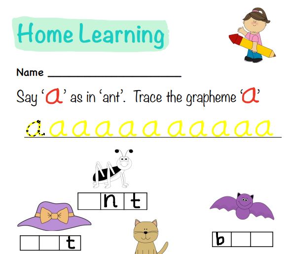 Phonics: Letters and Sounds Activity Sheet (Bundle) s, a, t, p, i, n