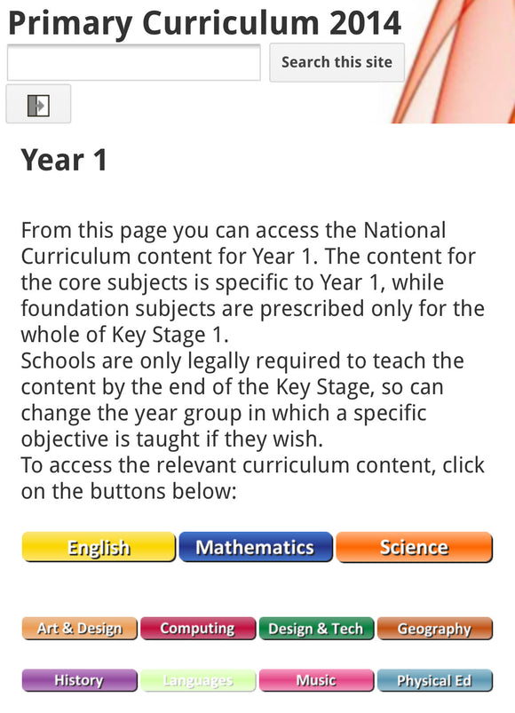 Primary Curriculum 2014+ for Year 1-6