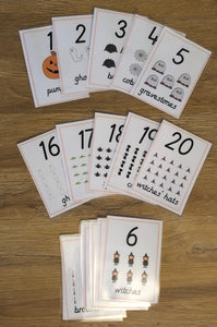 Halloween Number Flash Cards (1-20)