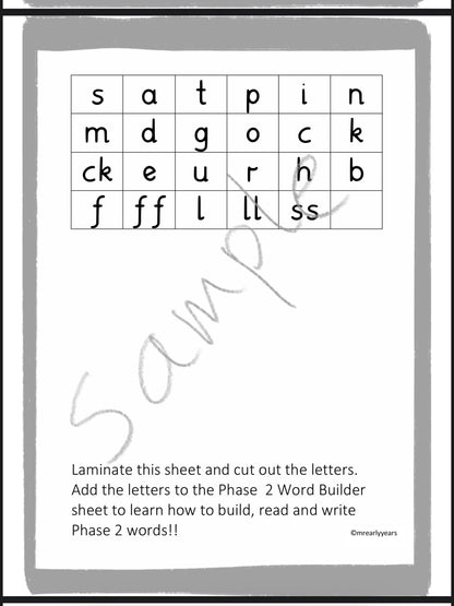 Phase 2 Word Builder Mat