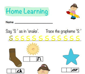 Phonics: Letters and Sounds Activity Sheet (Bundle) s, a, t, p, i, n