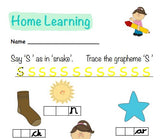 Phonics: Letters and Sounds Activity Sheet (Bundle) s, a, t, p, i, n