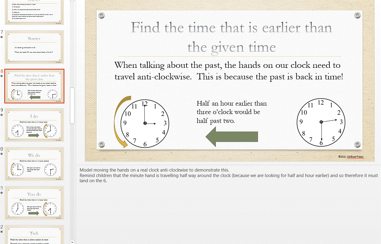 Year 2 Maths Planning (Time).  1 Week